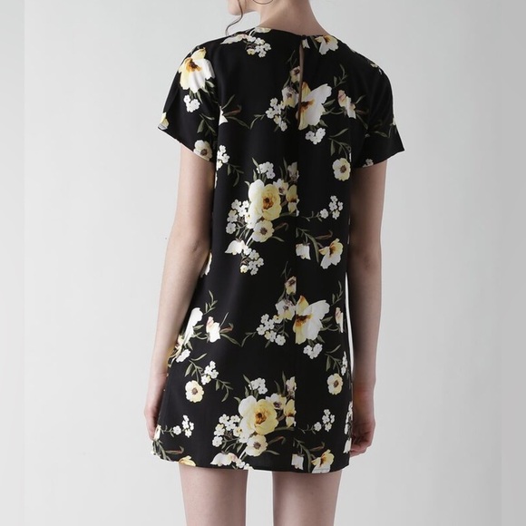 Forever 21 Contemporary- Black Floral Print Shift Dress - Size XL - Picture 4 of 7
